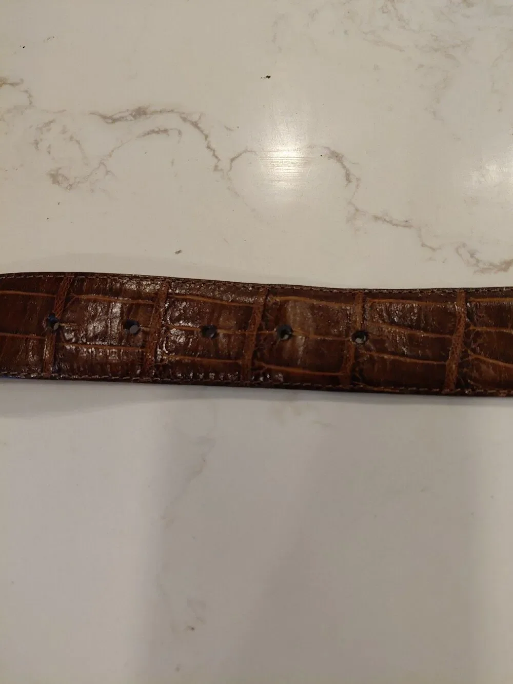 Brighton Ornate Silver Tone Belt Buckle with Brown Leather Belt